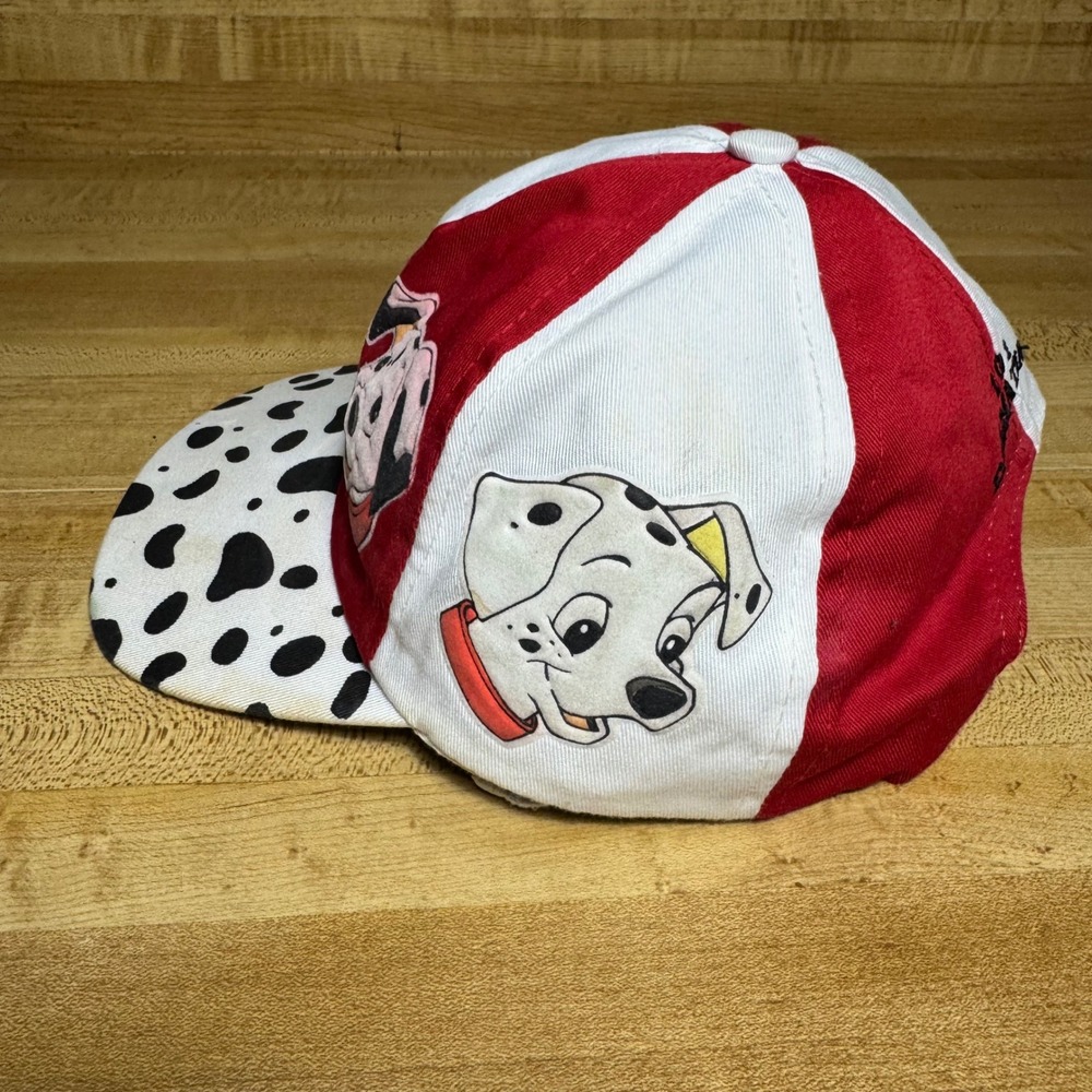 Vintage Disney 101 Dalmatians Kids Snapback Hat Red White Goofy Hat Co Puppy - Picture 2 of 6